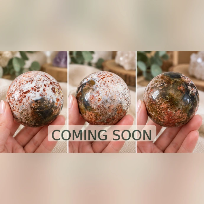Red Moss Agate Crystal Sphere