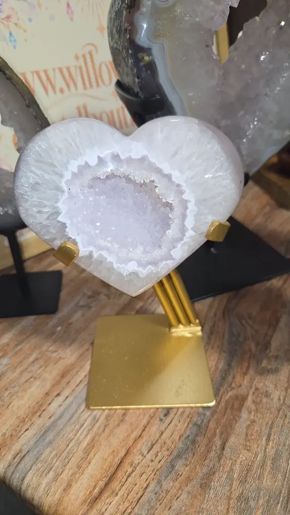 Pink Amethyst Heart with Druzy