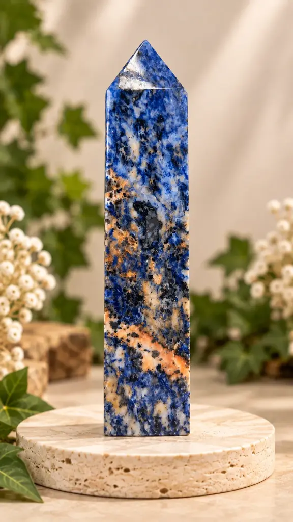 Blue Sodalite Crystal Tower