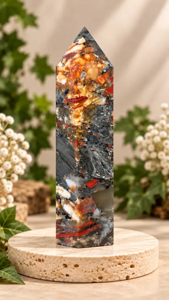 African Bloodstone Crystal Tower