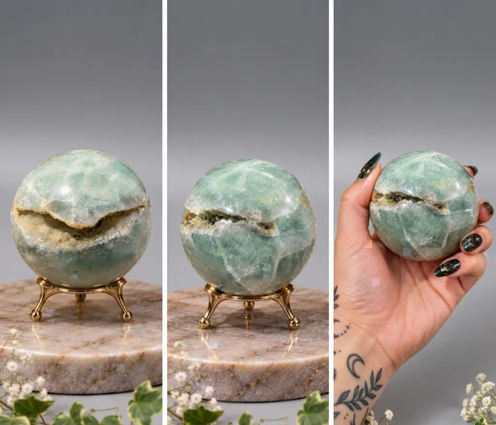 Green Fluorite Druzy Sphere