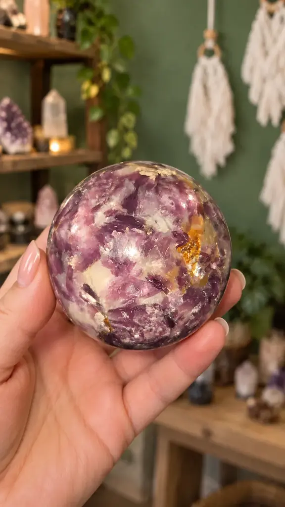 Lepidolite with Mica Inclusions Sphere