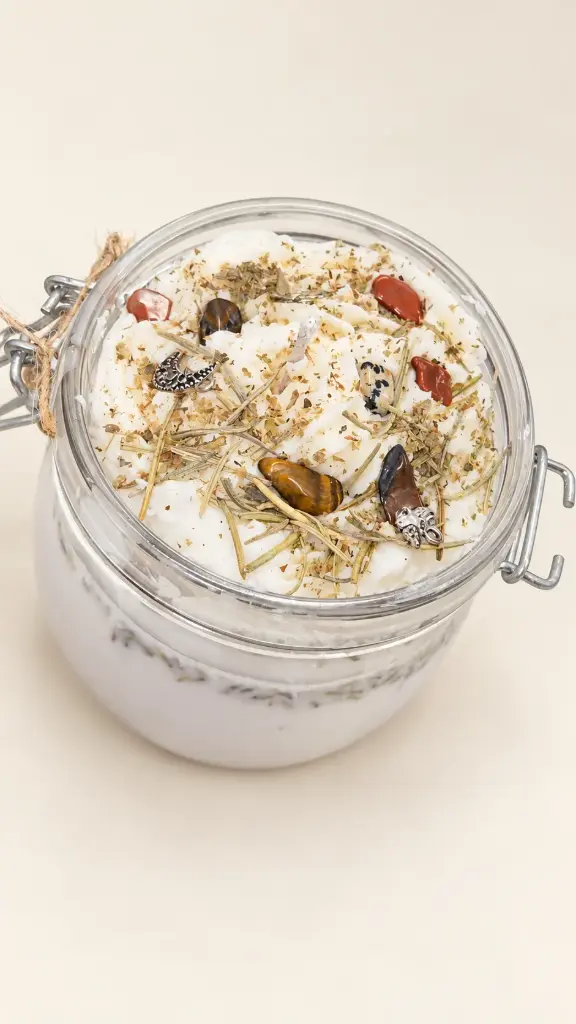 The Herbal Witch – Large Crystal, Herb & Pendant Candle