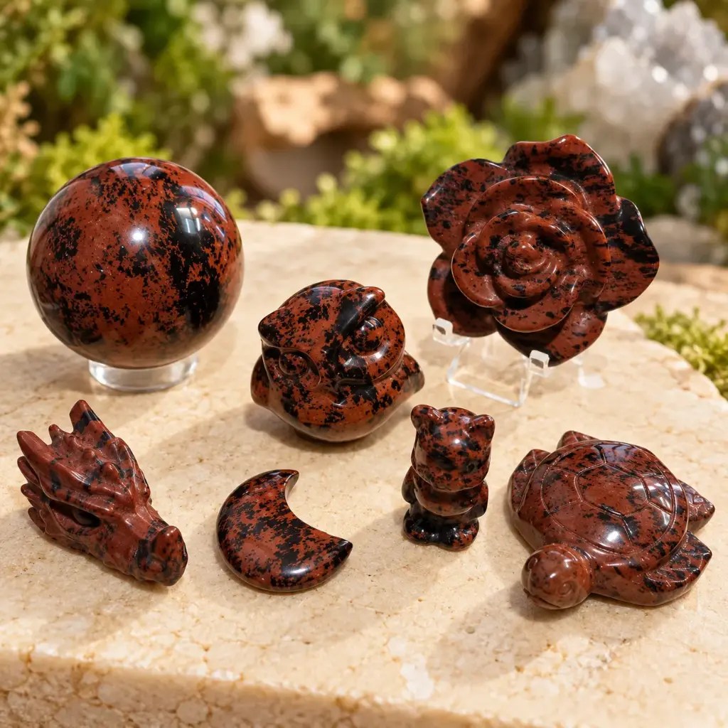 Mahogany Obsidian Crystal Set