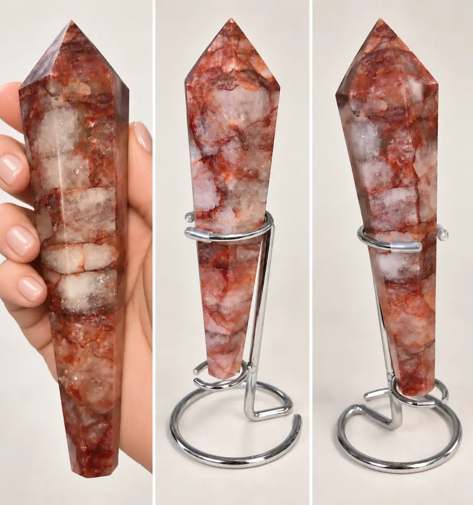 Fire Quartz Double-Terminated Wand