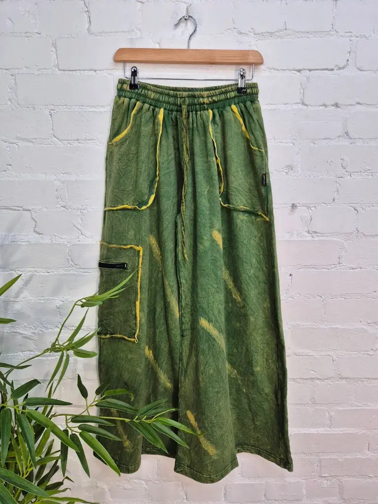 Thick Wide Leg Trousers - Green